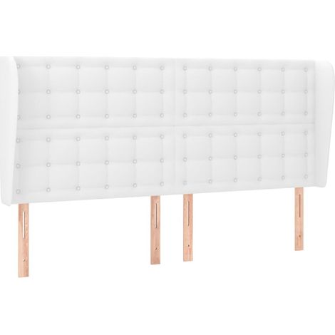 Tête de lit,Panneau décoratif avec oreilles Blanc 163x23x118/128 cm Similicuir CFW1328805 (1/5)