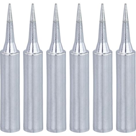 Lot de 6 pointes de fer à souder, pannes à souder, réacteur de panne à souder 900M-T-I, kit de pannes à souder de rechange, pour pistolet à souder, station de soudure, etc
