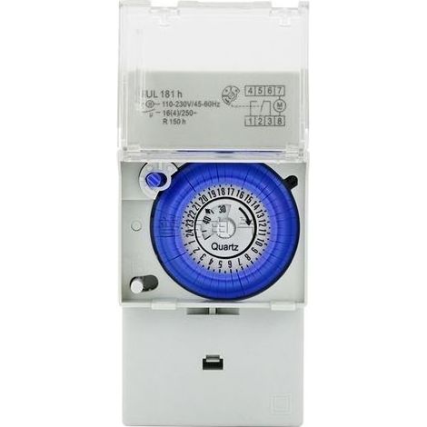 SUL181H Mechanischer Timer 220 V 16 A Quarzmotorantrieb DIN-Schienenmontage 24 Stunden 8 Einstellungen (1/5)