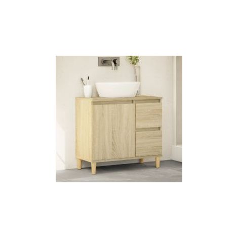 Armoire salle de bain chêne sonoma 65x33x60 (1/5)
