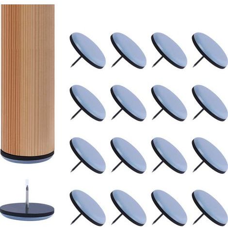 30 Patins pour Meubles 22mm en Téflon à Clouer, Protège-Sol Chaise Table, Réduction Bruit, Compatible Parquet Carrelage (1/5)