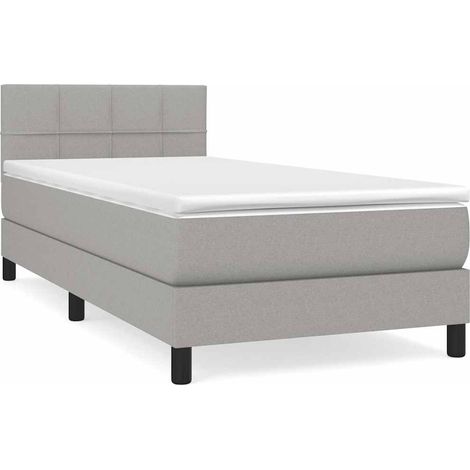 Maison Exclusive - Boxspringbett mit Matratze Hellgrau 90x200 cm (1/5)