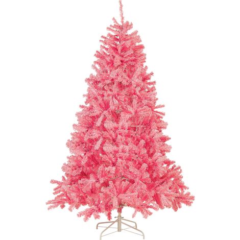 Árbol de Navidad artificial rosa 210 cm base de metal decoración tradicional festividad vacaciones de invierno Farnham (1/5)