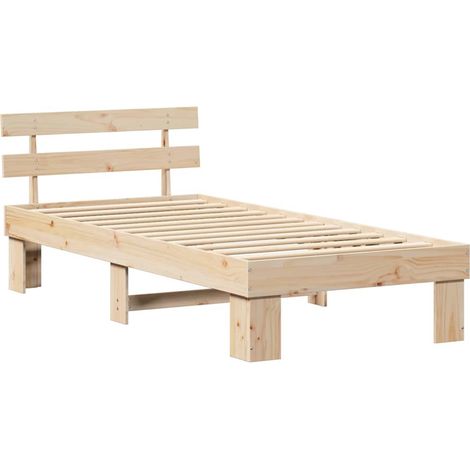 Lit simple,Lit adulte,Cadre de lit avec tête de lit Marron 90 x 200 cm CFW5128377 (1/5)