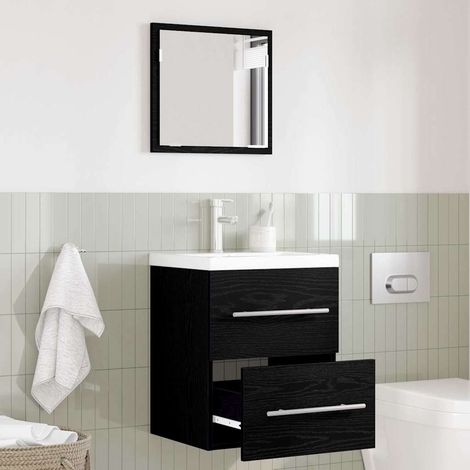 Badezimmermöbel-Set mit Schubladen Schwarz 41 x 38,5 x 48 cm