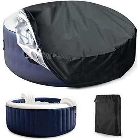 Housse de Protection pour Piscine ou Spa,Ronde Couvercle du Spa Solaire Extérieur Housse Ronde pour SPA Imperméable À La Poussière Bâche De Protection Imperméable Et Aux Rayons UV ( (1/5)