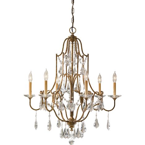 Elstead Valentina - Lampadario a 6 luci finitura bronzo, attacco E14 (1/4)
