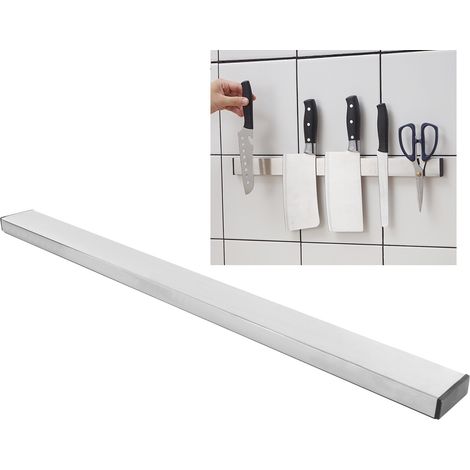 Porte-couteaux magnétique en acier inoxydable 304, extérieur en métal, facile à installer, gain de place. (1/5)