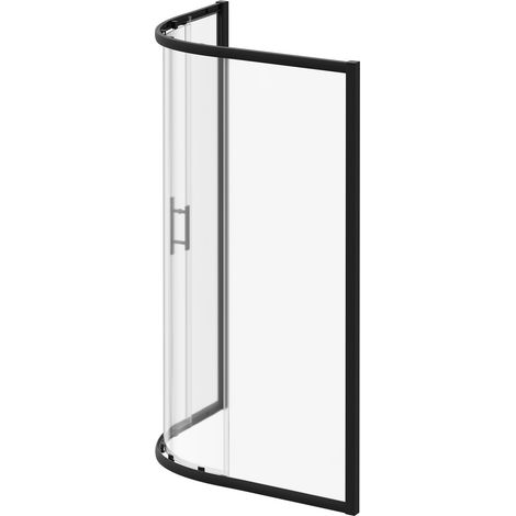 Series 8 Plus Matt Black 1200mm x 900mm 1 Door Offset Quadrant Shower Enclosure (1/5)
