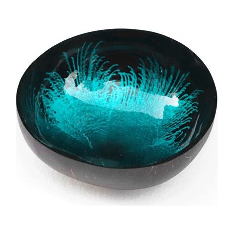 1 pièce Bol en coquille de noix de coco, motif plume peint à la main, bol décoratif et de rangement, 12-14 cm, pour intérieur et décoration maison (1/2)