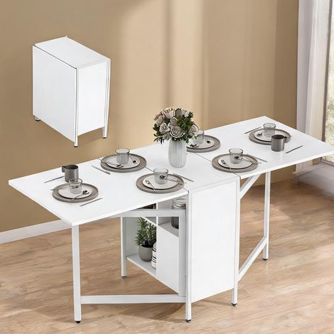 Table de salle à manger branco en mDF e métal 169 x 60 x 75 cm (1/5)