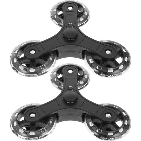 Lot de 2 Roues Triangulaires Noires pour Chariot D'épicerie, roulettes de Remplacement Monte-escalier Roulement Fluide, Stabilité Renforcée pour Caddy de Courses et Usage (1/5)
