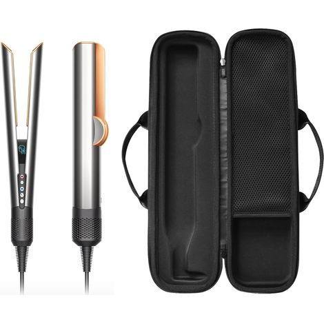 Estuche de viaje rígido para la plancha de pelo Dyson Airstrait HT01, resistente al agua y al polvo, estuche de transporte portátil para la plancha de pelo Dyson Airstrait (negro) 01-Euro-Standard (1/5)
