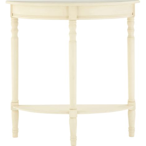 Interiors by Premier White Rounded Console Table for Hallway, Pine Wood Wood Table for Home and Office Décor (1/5)