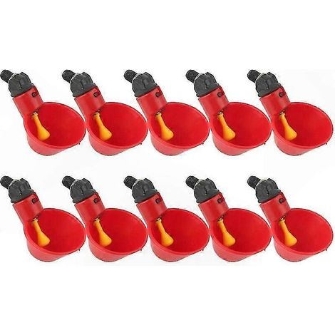 Automatische Geflügeltränke, Set mit 10 Tränken für Hühner, Enten, Nutztiere, Bauernhöfe und Rinder (1/5)