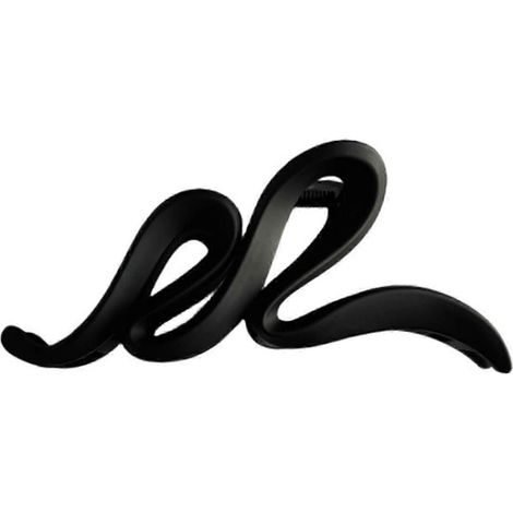Pince à cheveux en forme de serpent, texture givrée, grande pince à cheveux, forte adhérence, pince à cheveux pour l'arrière de la tête, style requin, douche-Black (1/5)