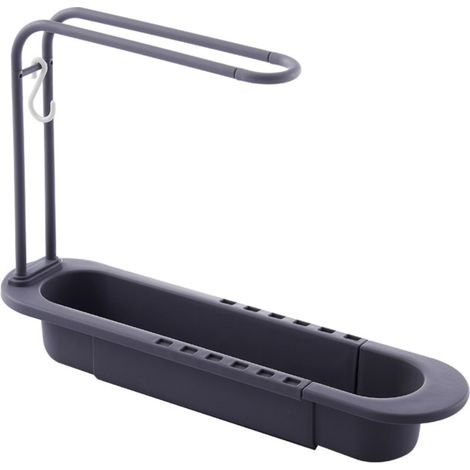 Support de vidange de lavabo extensible, panier de rangement pour éponges, porte-serviette détachable, organisateur avec barre à serviettes