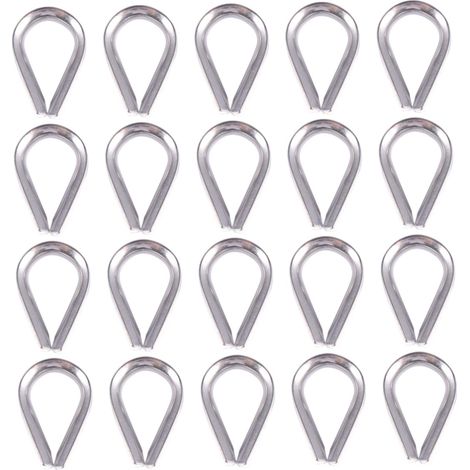 Lot De 20 Cosses De Câble En Acier Inoxydable 304, Anneaux De Cœur M5 Argentés, Accessoire Anticorrosion Pour Usage Industriel Et Applications Marines (1/5)
