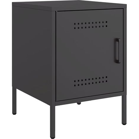 Maison Exclusive - Mesita de noche acero negro 36x39x50,5 cm