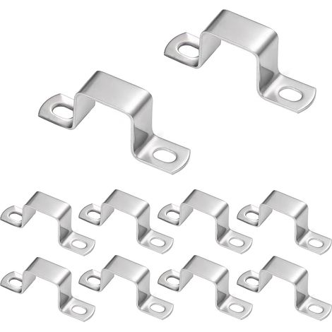10Pcs Square U-Shape 304 Stainless Steel Square Clamps Clamps Square Clamps Pipe Clamp Clamp Building Decoration Fixings (1/5)