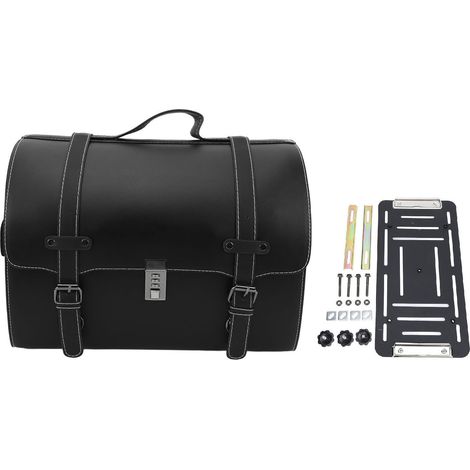 Sac arrière de moto 29,5 L, bagages de coffre arrière, sacs de rangement universels résistants à l'eau pour casque avec serrure à combinaison pour scooters véhicules électriques noir (1/5)