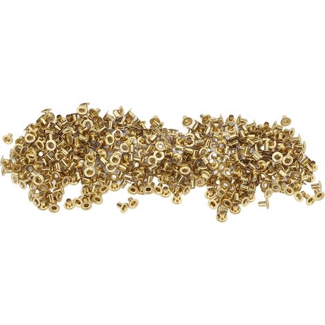 500 rivets à tête traversante pour tubes unitaires, 65 rivets creux en cuivre, rivets traversants, raccords en cuivre, œillets, boucles, passe-câbles, 2,3 x 4 x 5 mm (1/5)