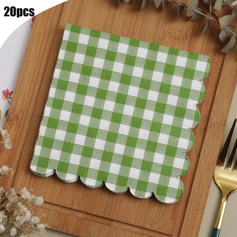 Serviettes En Papier - Motif Tartan - 12 5 X 12 5 Cm - Pour Décor Automnal Halloween Noël Jour De L Action De Grâce - Lot De 20 (1/5)
