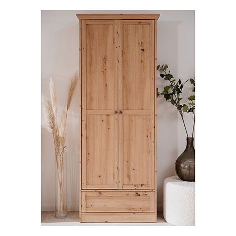 Calicosy – Armoire d'entrée Timber 40A – 2 portes battantes – 6 étagères inclinables – Décor chêne artisan 80x39x200 cm – Capacité 18 paires de chaussures (1/10)