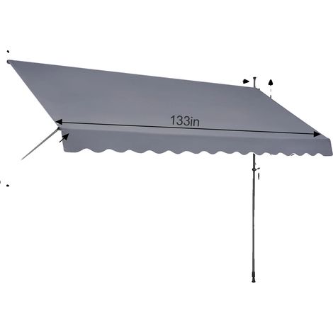 Toldo para patio, estructura de acero resistente, manivela manual fácil de usar, 138 x 47 pulgadas. (1/2)