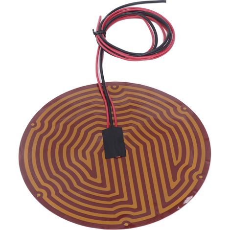 Film chauffant PI de 220 mm de diamètre, chauffage rapide, thermistance 100K sécurisée, adhésif puissant, film chauffant en polyimide PI pour imprimante 3D, 12 V CC, 150 W (1/5)