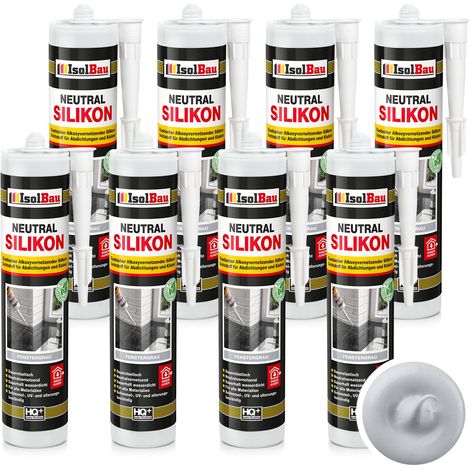 IsolBau Neutral Silicone Light Gray Neutralsilikon 8 x 300ml (1/5)