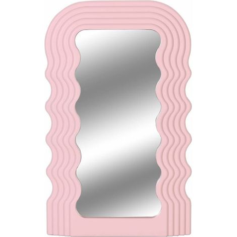Aesthetic Wave Pattern Irregular Frame Mirror, Decorative Desk Wall Mirror for Living Room Bedroom Hallway Home Decor Birthday House Warming Gift