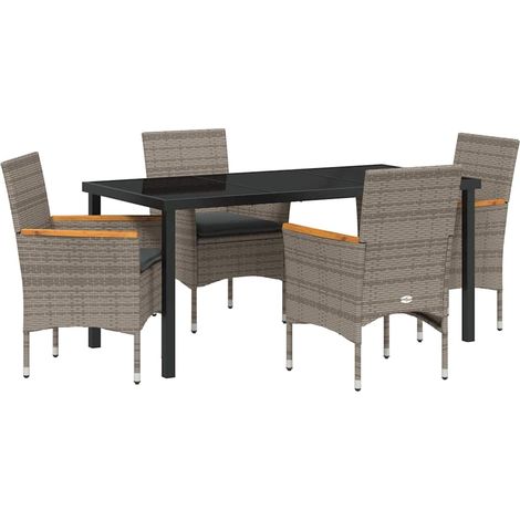 Maison Exclusive - Conjunto de Comedor de Jardín 5 pcs Gris ratán (1/5)