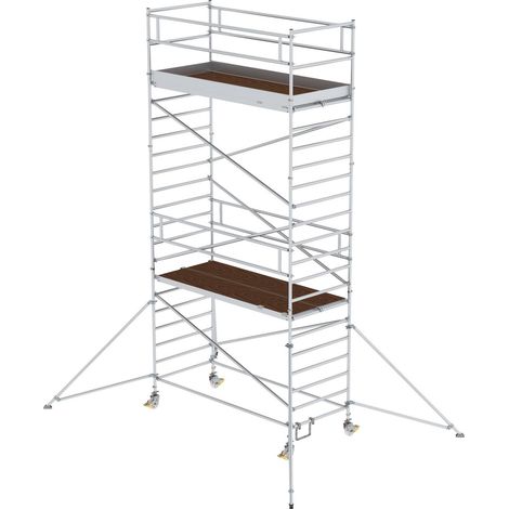 Günzburger Steigtechnik Rollgerüst 1,35 x 3 m mit Ausleger & Doppel-Plattform Plattformhöhe 5,35 m - 169535 (1/2)