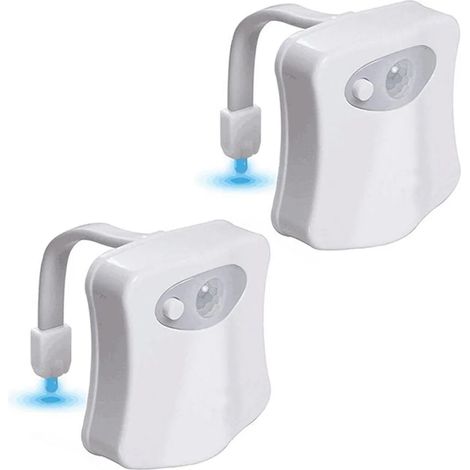 Lampe de toilette LED à détecteur de mouvement, changement de couleur, fonctionnant sur piles, veilleuse pour salle de bain, 16 couleurs (1/5)