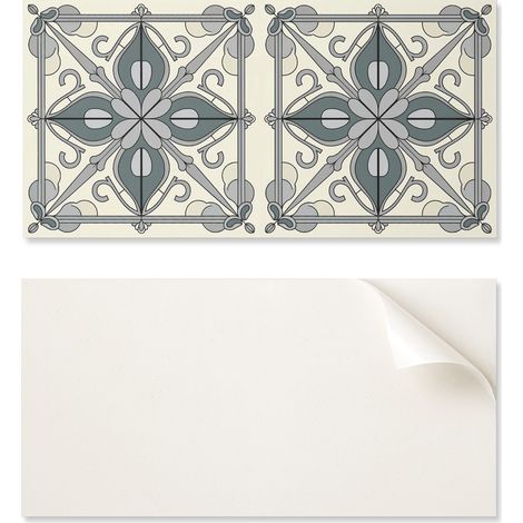 Panel de vinilo autoadhesivo - Decoraci贸n impresa de 100x50 cm con estampado floral y adornos