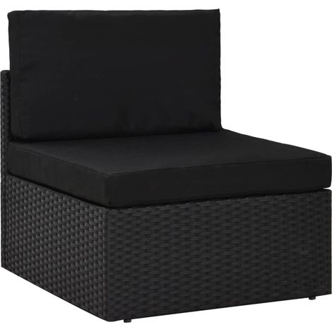 Maison Exclusive - 9-tlg. Garten-Lounge-Set mit Kissen Schwarz Po (1/5)