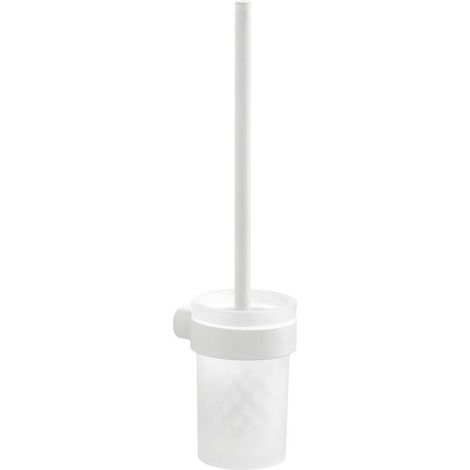 Sapho Gedy Pirenei - WC-Bürste zur Wandmontage mit Halter, weiß/Glas Satin PI330302 (1/3)