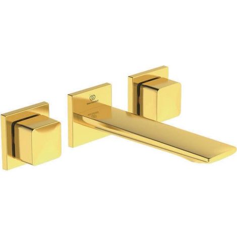 IS Wand-Waschtischarmatur Conca, BS1+2, eckige Rosetten,Ausld.180mm,Brushed Gold (1/3)