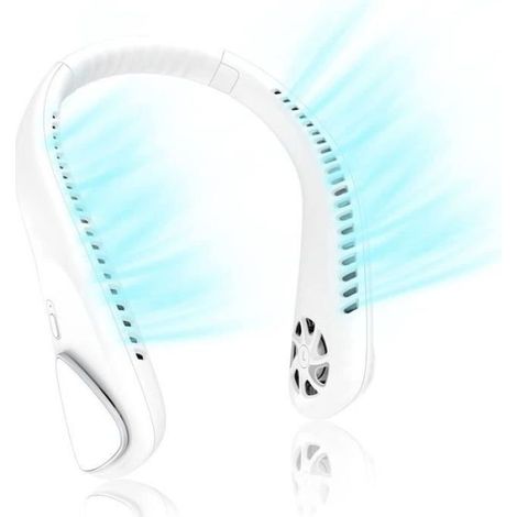 AMXCNOY Tragbarer Nackenventilator, Mini-Ventilator ohne Rotorblätter mit leisem Betrieb, USB-Anschluss, 3 Geschwindigkeitsstufen und 4000-mAh-Akku, ideal für Reisen, Büro, Outdoor-Aktivitäten und den (1/4)