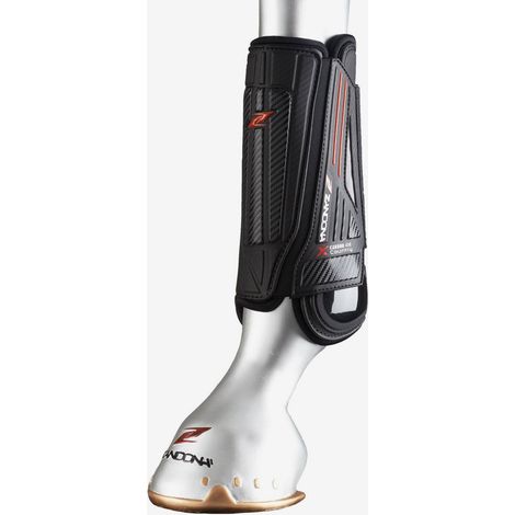 M, Noir: Zandonà CARBON AIR X-COUNTRY coussinets arrière respirants pour les articulations avec fermeture auto-agrippante (1/5)
