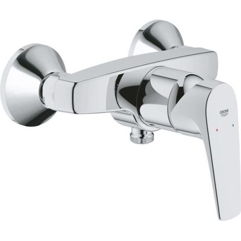 GROHE robinet douche monocommande Start Flow, montage mural, raccord fileté pour flexible en 1/2, rosaces métal incluses, 2377 (1/4)