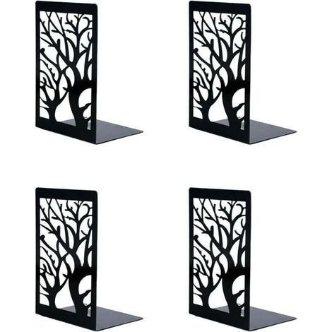 Serre livre,Lot de 4 Serres Livres en Mtal,Organisateur Livres pour tagres, Anti-Rayures et Antidrapant Presse Livre Noir pour Enfant, Bureau,Salon et Salle D\'tude,cole,Librairie et Bibliothque (1/4)