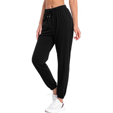Pantalon Jogging Femme Taille Élastique Bas Resserré Poches (1/5)