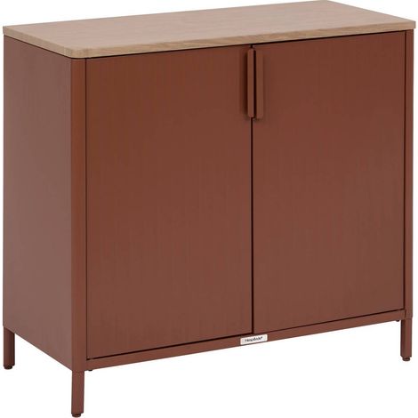 Credenza da giardino ironia in acciaio zincato mogano - Hespéride