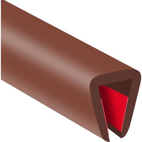 Bordure en Caoutchouc, Bordure Flexible pour Bords tranchants, 8 mm, Protection de Bord autocollante pour contreplaqué, Verre, Verre Flexible et pièces en tôle, Longueur 6 m, Marron (1/5)