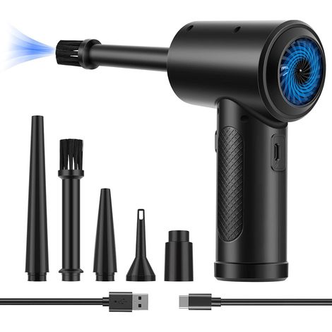 Soplador de aire comprimido - 3 ajustes, hasta 50000 RPM, soplador de aire eléctrico portátil con luz LED - 6000 m - Juego de 3 (1/5)
