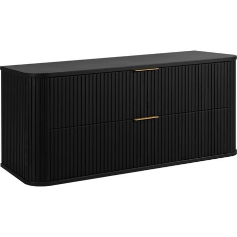 Meuble sous vasque à suspendre GLAMOUR NOIR 120 cm (1/5)
