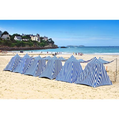 Tableau sur toile cabine plage 45x65 cm - Impression sur Toile Murale Décorative - Image imprimée en HD sur Toile - Toile sur Châssis en Bois FSC - Fabriqué en France