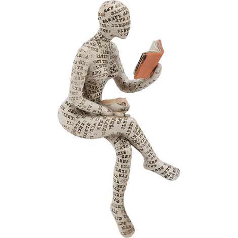 Femme lisant, figurine en résine et pâte à papier, décoration de bibliothèque, ornement d'étagère (1/5)